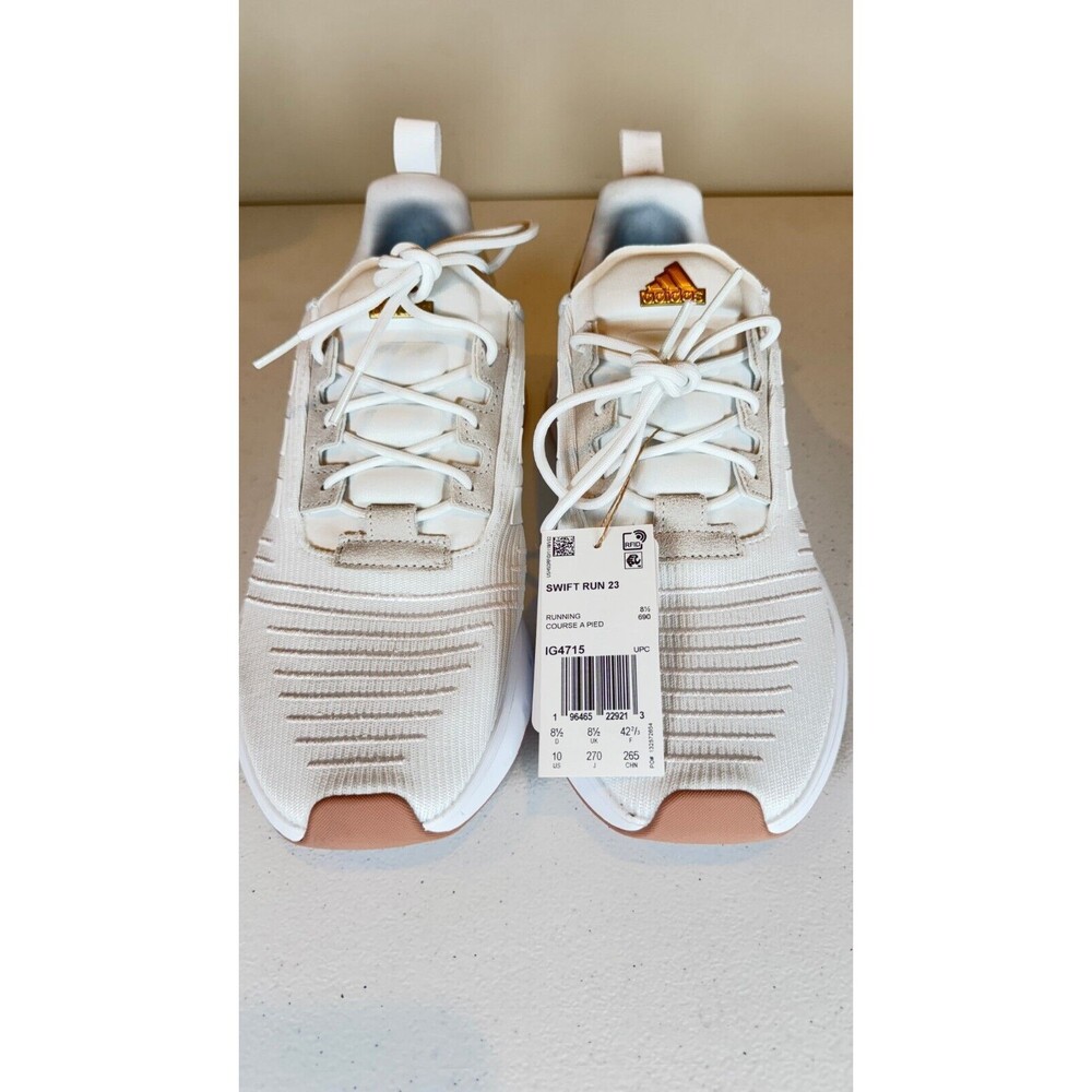 Adidas Women's Swift Run23 Running Shoe White Gold Metallic size 10 US IG4715